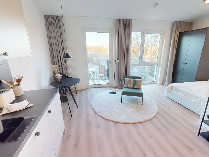 Koffer packen und einziehen: Modernes 1-Zimmer-Apartment mit geschmackvoller Möblierung, EBK und ... — photo 1